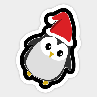 Cute Penguin with a Santa Hat Sticker